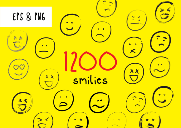 1022 Smilies Hand-drawn Emoji Faces