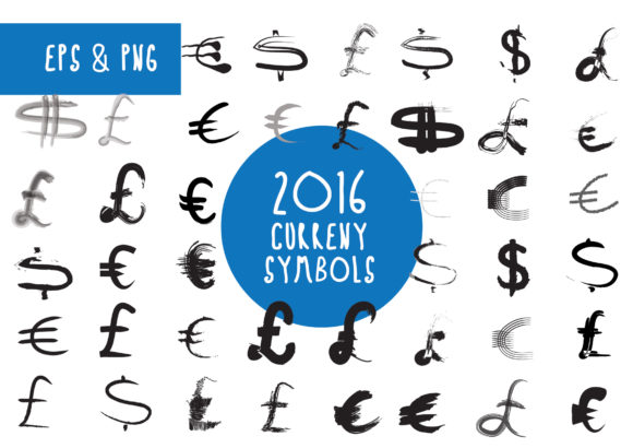 2016 Euro, Pound, and Dollar Currency Symbols: A Designer's Guide to Hand-Drawn Elements