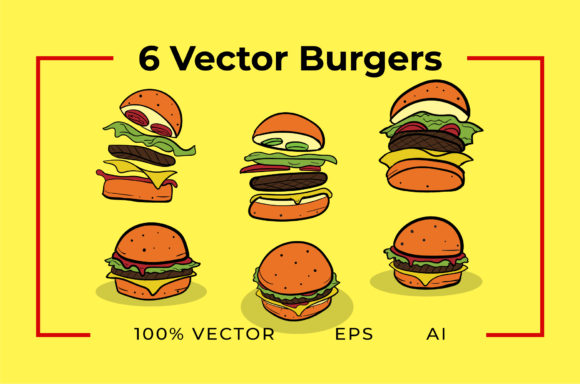 6 Burger Vectors for Creative Projects