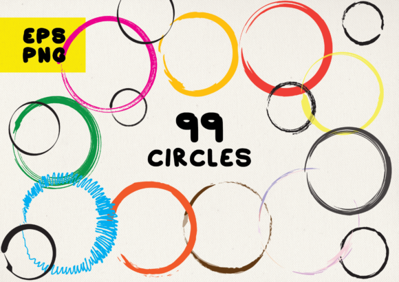 99 Hand-Drawn Circles: A Versatile Resource for Designers and Creators