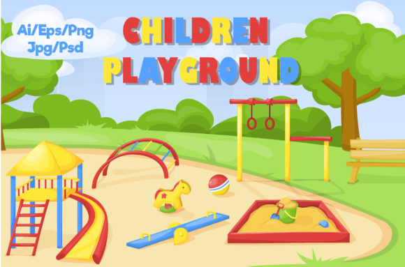 Children Playground Vector Illustration
