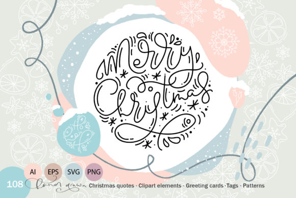 Christmas Monoline Collection for Scandinavian Holiday Design