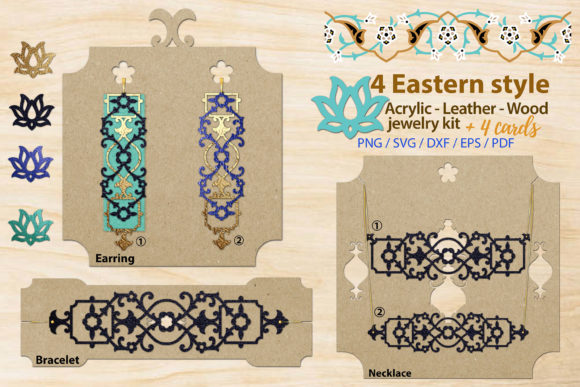 Eastern Style Acrylic Leather Wood Jewelry Kit