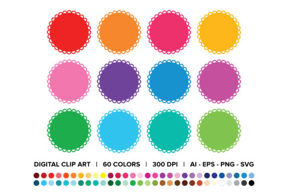 Flower Eyelet Frame Clip Art Set for Professional and Creative Workflows