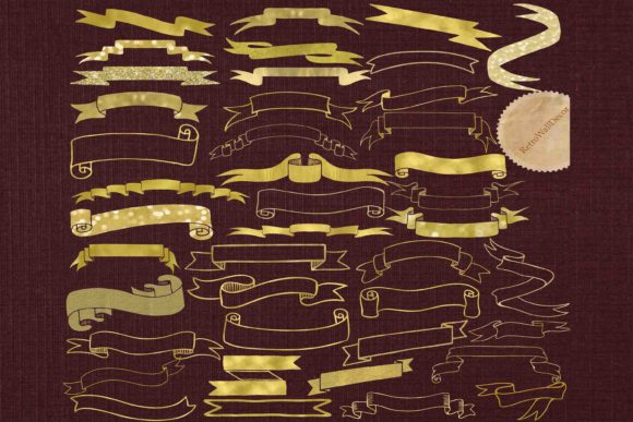 Golden Banner Clip Art for Creative Projects