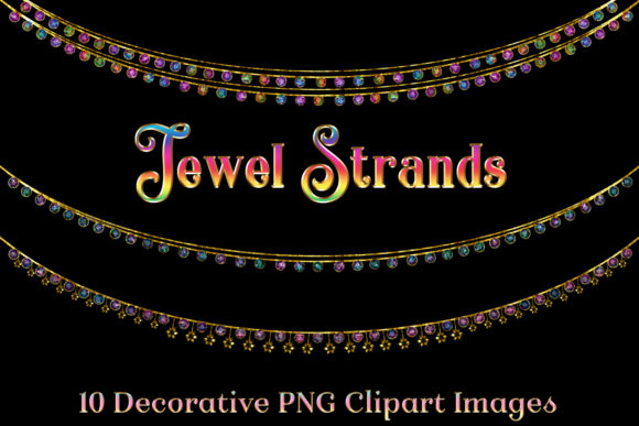 Jewel Strands Crystal Strings – A Versatile Set of Decorative PNG Clipart Images