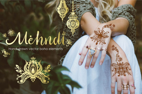 Mehndi Vector Boho Elements: A Versatile Design Resource for Creative Projects