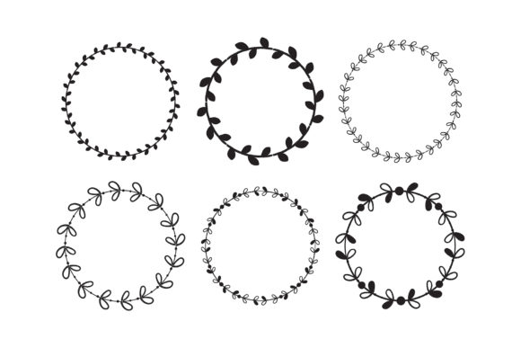 Plant Leaf Wreath Clip Art Set