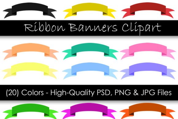 Ribbon Banner Clipart Digital Download