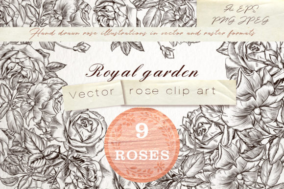 Royal Garden, Vector Clipart Set: A Versatile Resource for Creative Projects