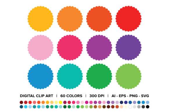 Scallop Solid Frame Clip Art