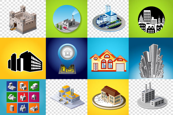 Vector Industrial and City Buildings: A Versatile Resource for Creative Designers