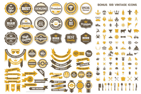 Vintage Badge Objects Vector Set: A Strategic Asset for Creative and Professional Projects
