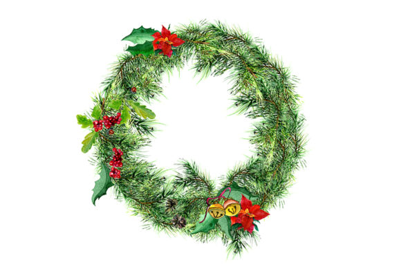 Watercolor Christmas Wreath