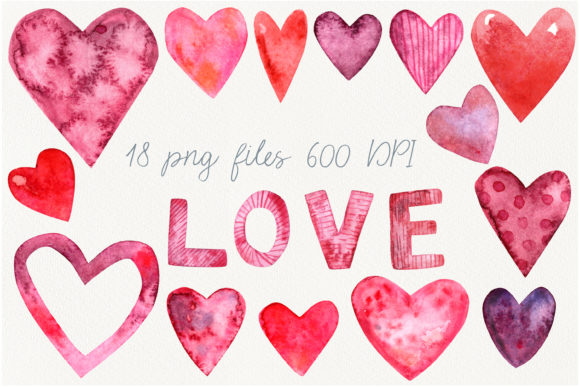 Watercolor Heart Clip Art for Creative Projects